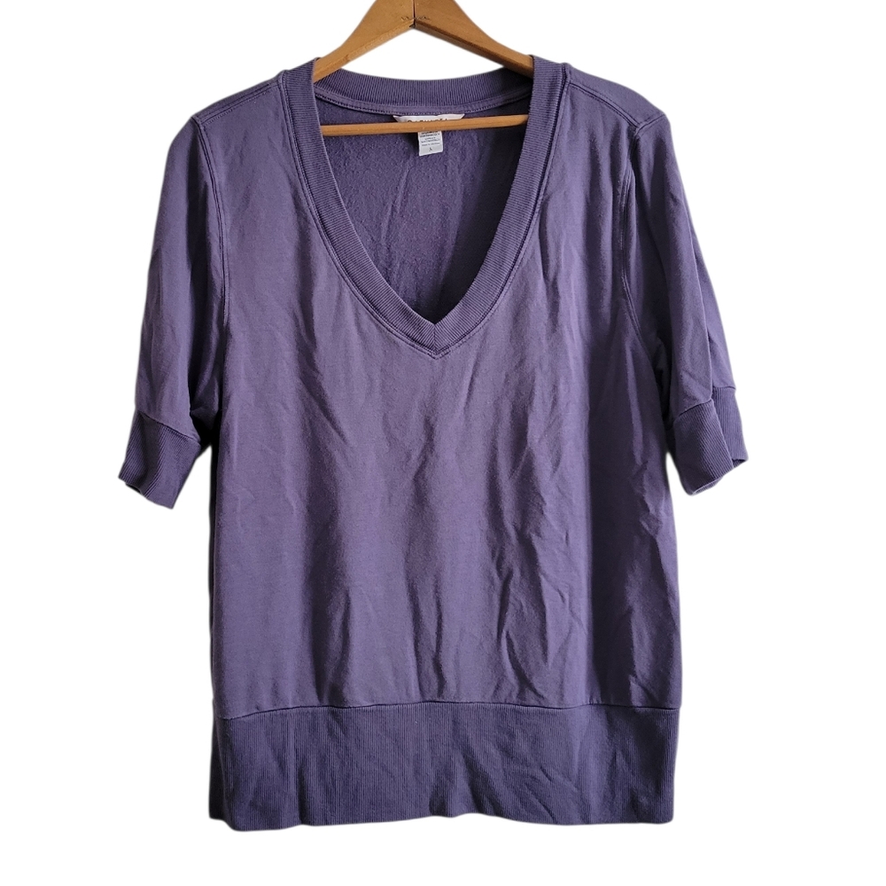 Athleta Purple V-Neck Short Sleeve Top